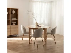 Silla de comedor de Tela Beige 81 x 48- Olivia