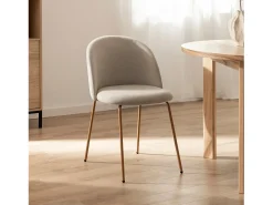 Silla de comedor de Tela Beige 81 x 48- Olivia