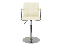 Silla de comedor de tela color crema
