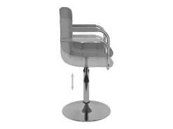 Silla de comedor de tela gris claro