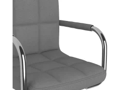 Silla de comedor de tela gris claro