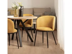 Silla de comedor de Tela Mostaza 80 x 51- Nolan