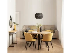 Silla de comedor de Tela Mostaza 80 x 51- Nolan