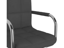 Silla de comedor de tela gris oscuro