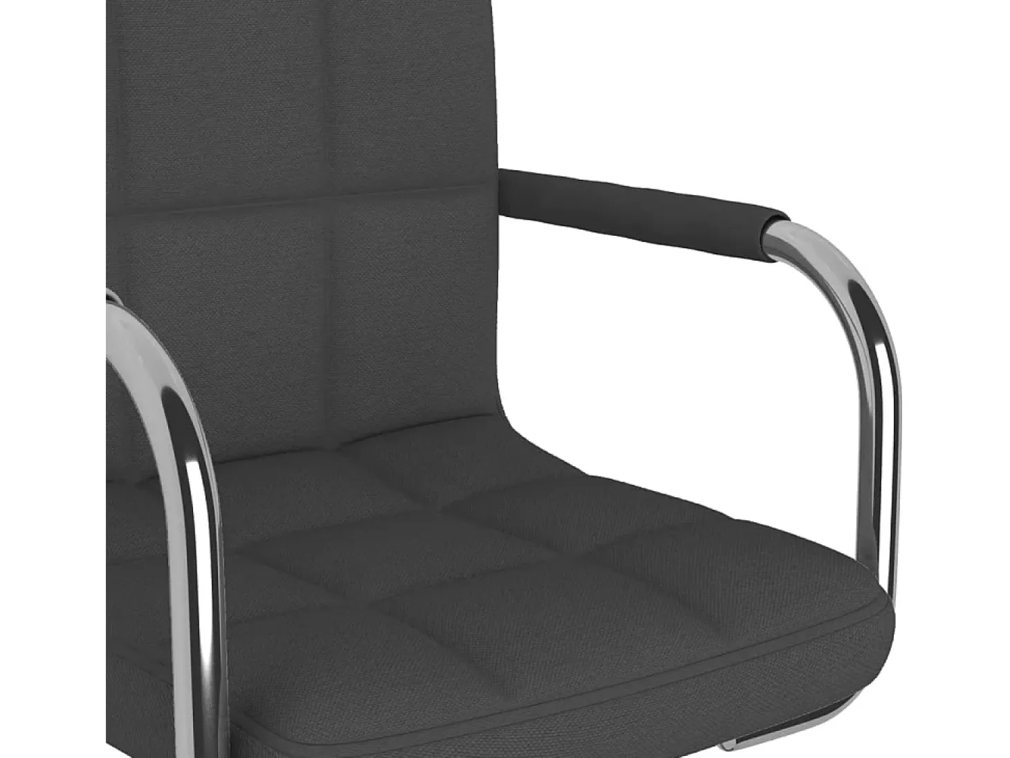 Silla de comedor de tela gris oscuro
