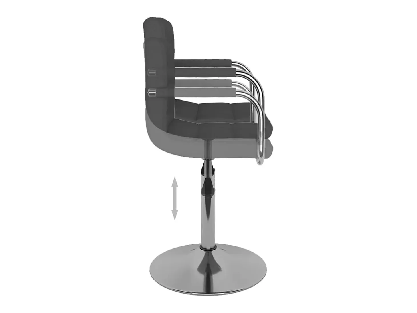Silla de comedor de tela gris oscuro