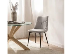 Silla de comedor de Tela Gris 85 x 46- Selma