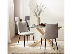 Silla de comedor de Tela Gris 85 x 46- Selma