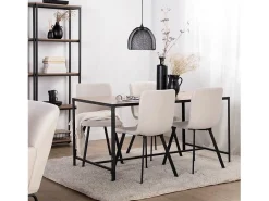 Silla de comedor de Tela Beige 87 x 43- Maia