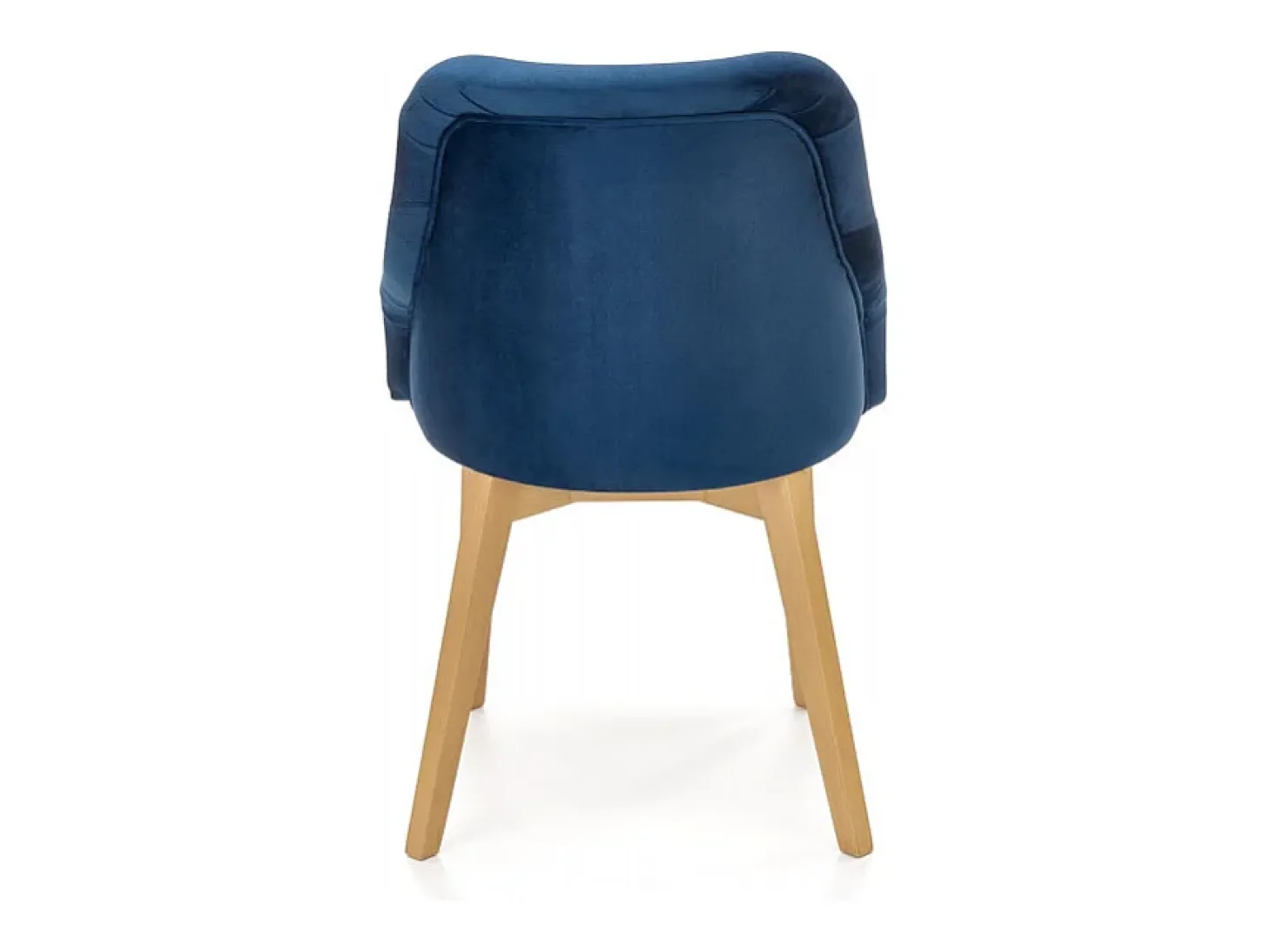 Silla de comedor de tela azul con patas de madera maciza KANDRA