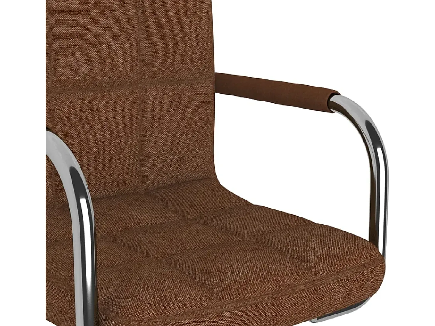 Silla de comedor de tela marrón