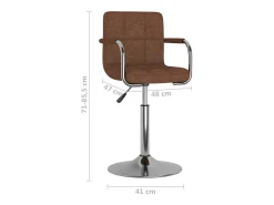 Silla de comedor de tela marrón
