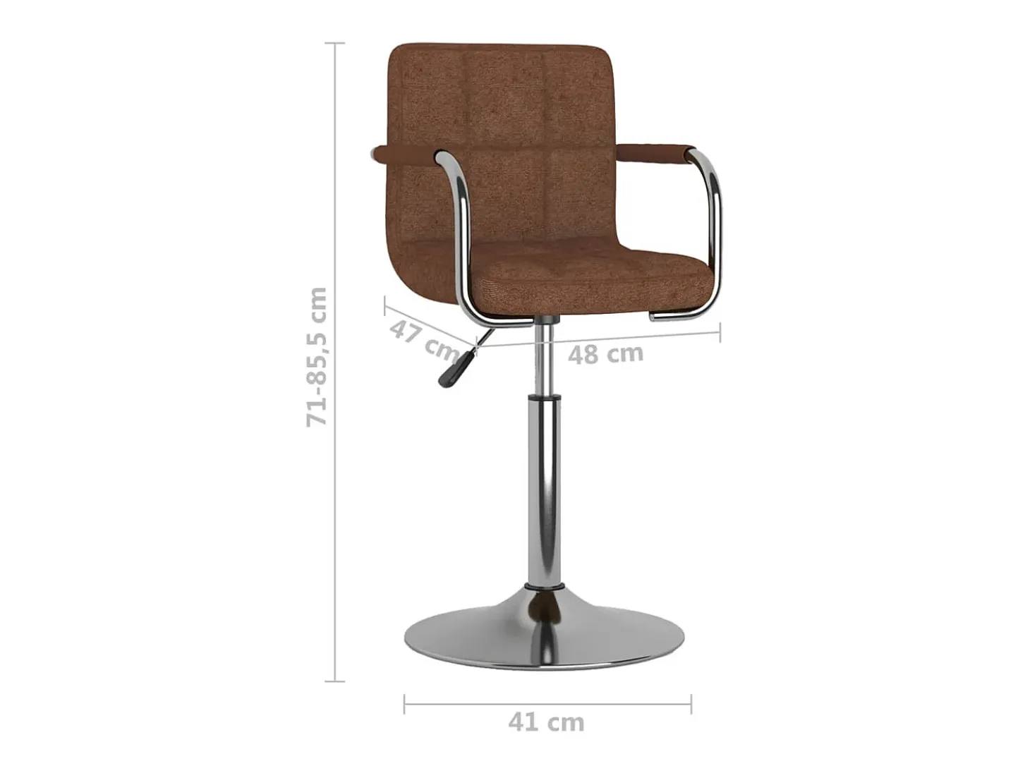 Silla de comedor de tela marrón