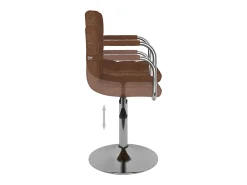 Silla de comedor de tela marrón