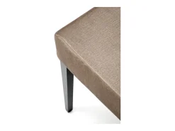 Silla de comedor de terciopelo beige con patas de madera maciza negra Candy