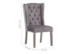 Silla de comedor de terciopelo gris