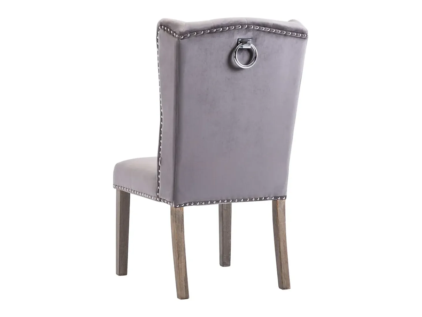Silla de comedor de terciopelo gris