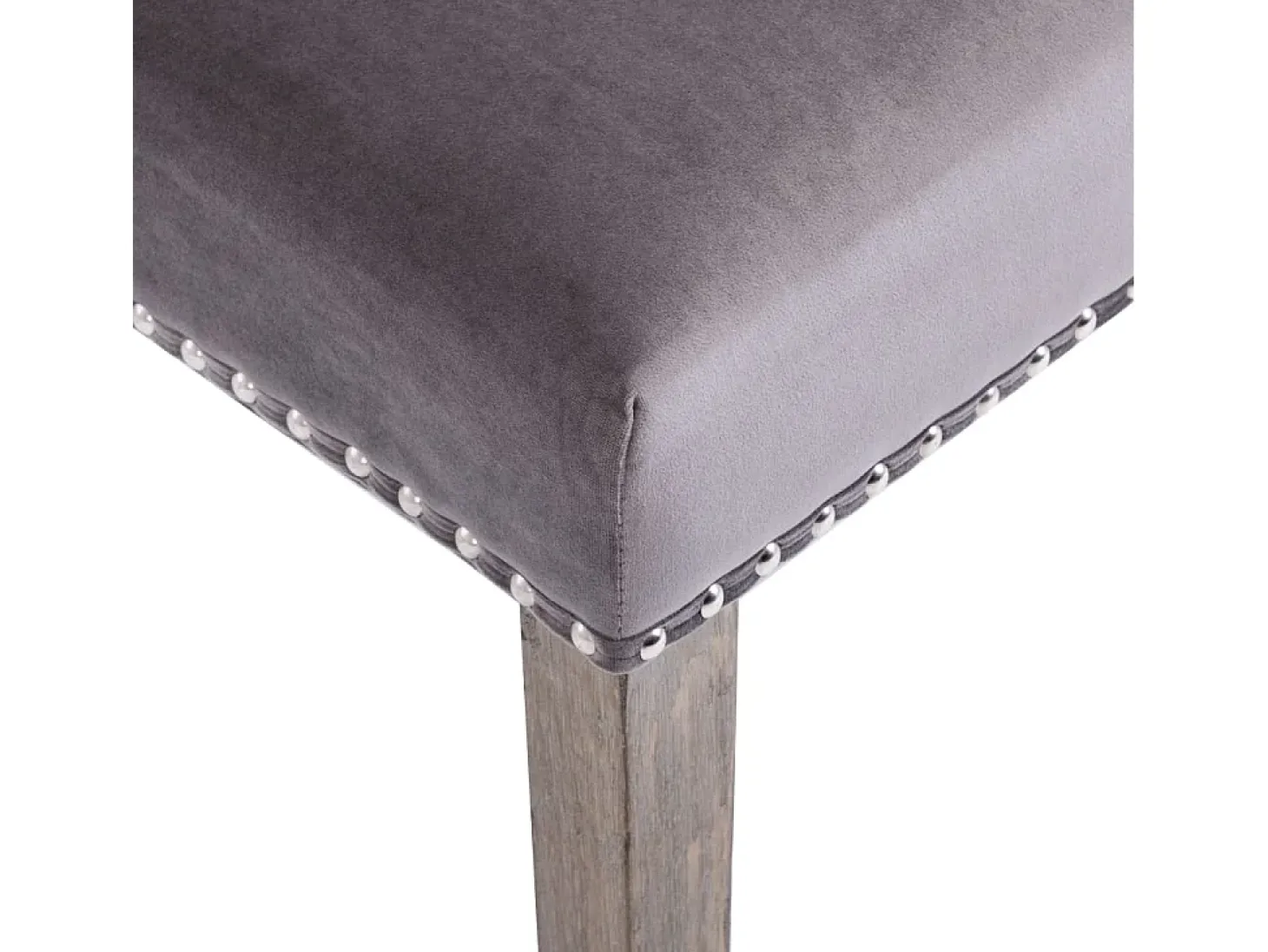 Silla de comedor de terciopelo gris