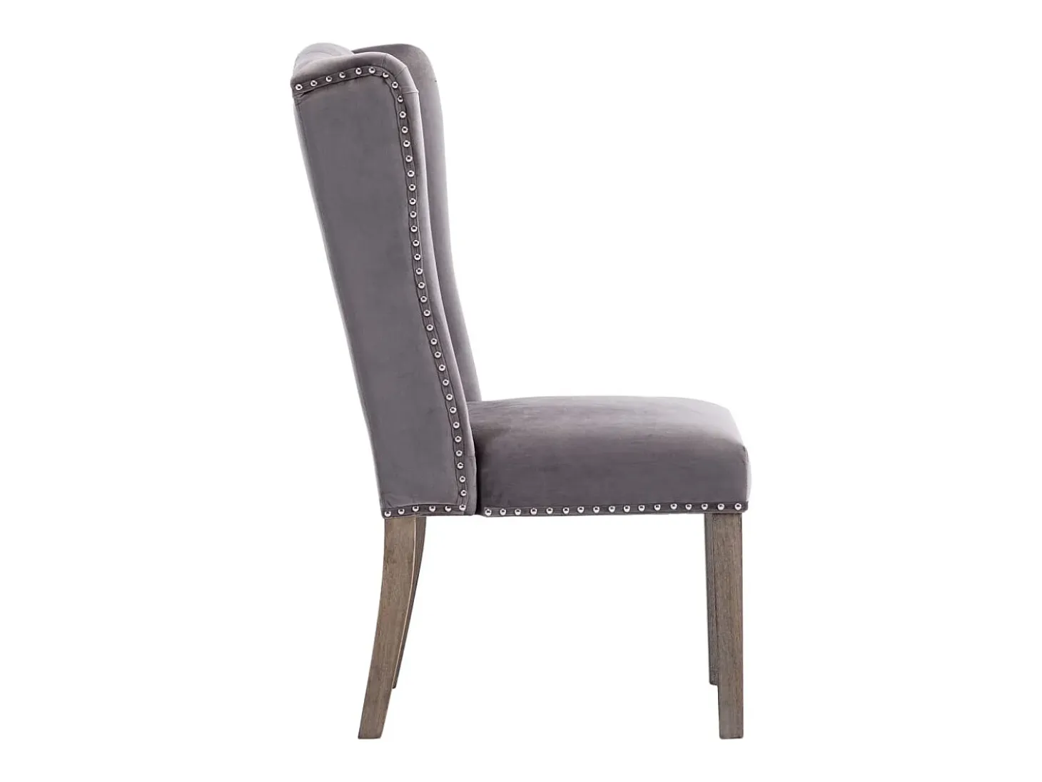 Silla de comedor de terciopelo gris