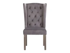 Silla de comedor de terciopelo gris