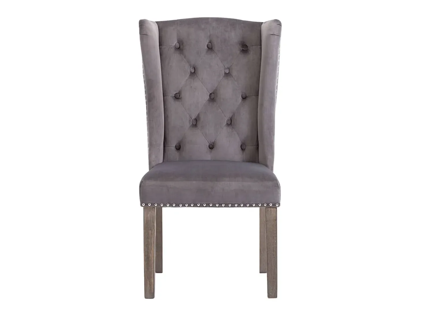 Silla de comedor de terciopelo gris