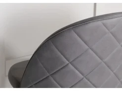Silla de comedor de terciopelo gris velour.