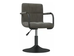 Silla de comedor de terciopelo gris oscuro