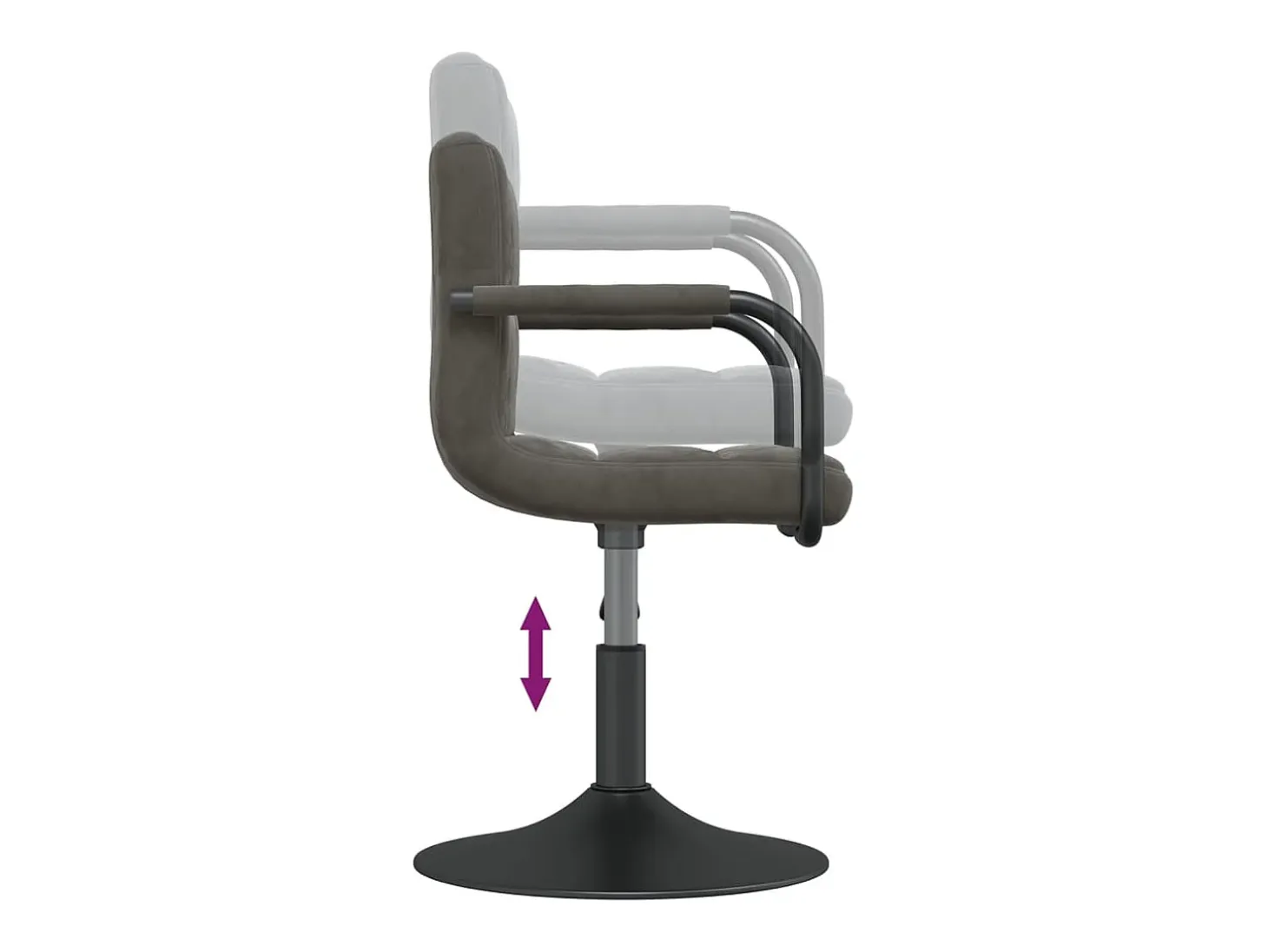 Silla de comedor de terciopelo gris oscuro