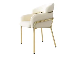 Silla de comedor de terciopelo - 79 x 45 x 53 cm - para salón y dormitorio - cuatro patas de metal - beige