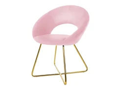 Silla de comedor de terciopelo rosa diseño ergonómico asiento moderno curvado
