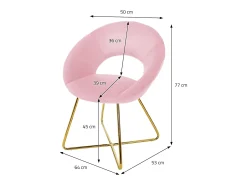 Silla de comedor de terciopelo rosa diseño ergonómico asiento moderno curvado