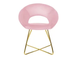 Silla de comedor de terciopelo rosa diseño ergonómico asiento moderno curvado