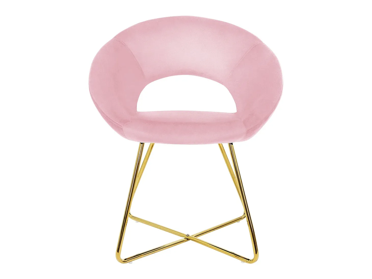 Silla de comedor de terciopelo rosa diseño ergonómico asiento moderno curvado