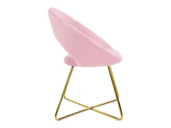 Silla de comedor de terciopelo rosa diseño ergonómico asiento moderno curvado