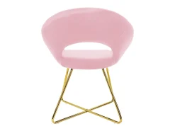 Silla de comedor de terciopelo rosa diseño ergonómico asiento moderno curvado