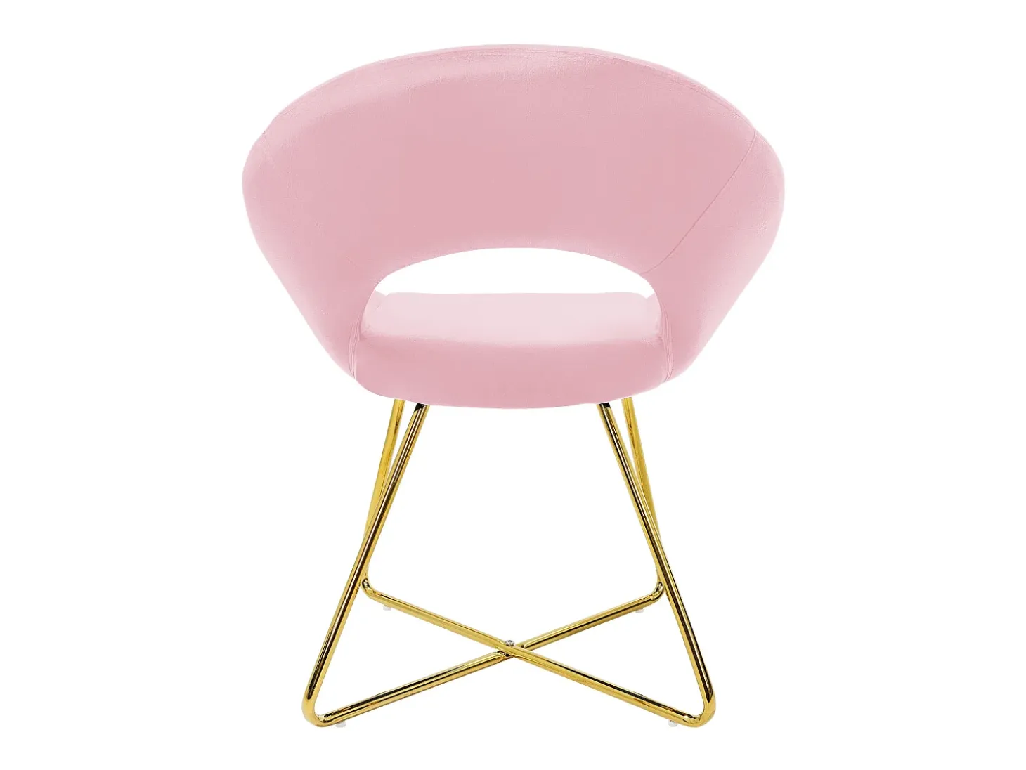 Silla de comedor de terciopelo rosa diseño ergonómico asiento moderno curvado