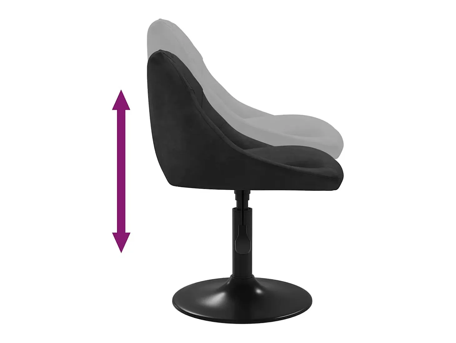Silla de comedor de terciopelo negro