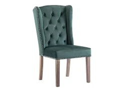 Silla de comedor de terciopelo verde