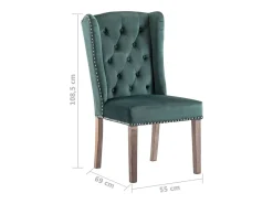 Silla de comedor de terciopelo verde