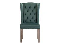 Silla de comedor de terciopelo verde