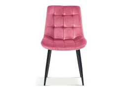 Silla de comedor de terciopelo con patas de metal rosado KALI
