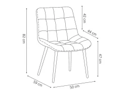 Silla de comedor de terciopelo con patas de metal rosado KALI