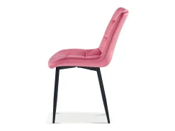 Silla de comedor de terciopelo con patas de metal rosado KALI