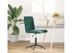 Silla de comedor de terciopelo verde oscuro