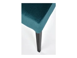 Silla de comedor de terciopelo verde con patas de madera maciza negra CANDY