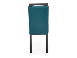 Silla de comedor de terciopelo verde con patas de madera maciza negra CANDY