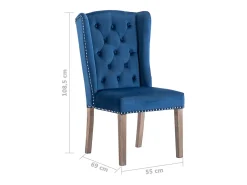 Silla de comedor de terciopelo azul