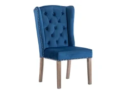 Silla de comedor de terciopelo azul