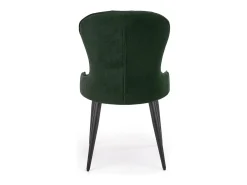 Silla de comedor de terciopelo verde oscuro con patas de acero Spin negro