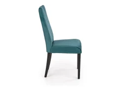 Silla de comedor de terciopelo verde oscuro con patas de madera maciza de haya pintada de negro HAYA